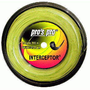 Pro's Pro 200-m-Tennissaite Interceptor 1,25 mm lime Deutsche Polyestersaite